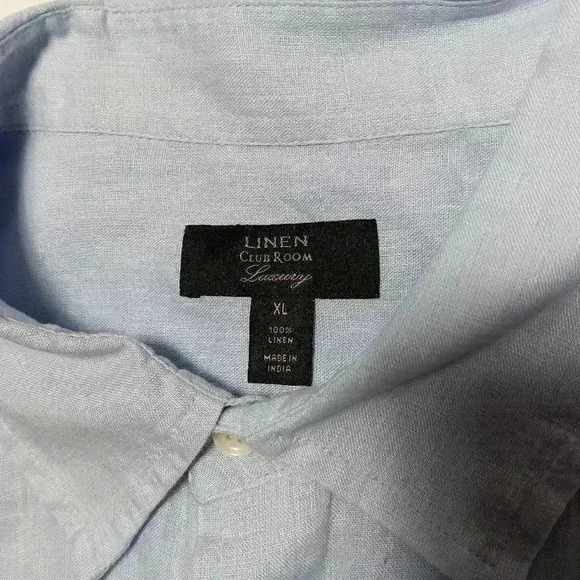 Club Room Luxury 💯 Linen Long Sleeve  Button down. Men's XL - Picture 7 of 8